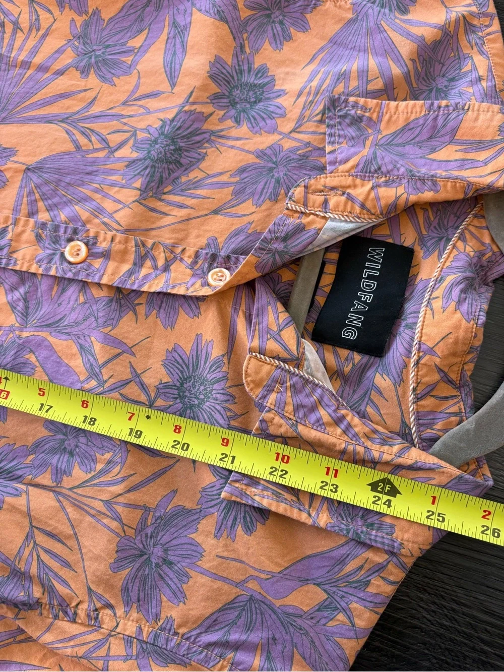 WILDFANG the empower Hawaiin print Orange & Purple Floral Button-Up Shirt - Picture 7 of 8